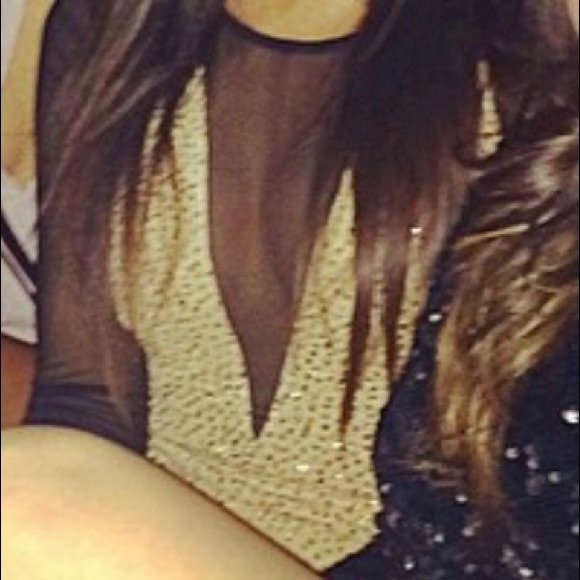 Sexy shimmer/mesh mini dress. - Picture 4 of 5